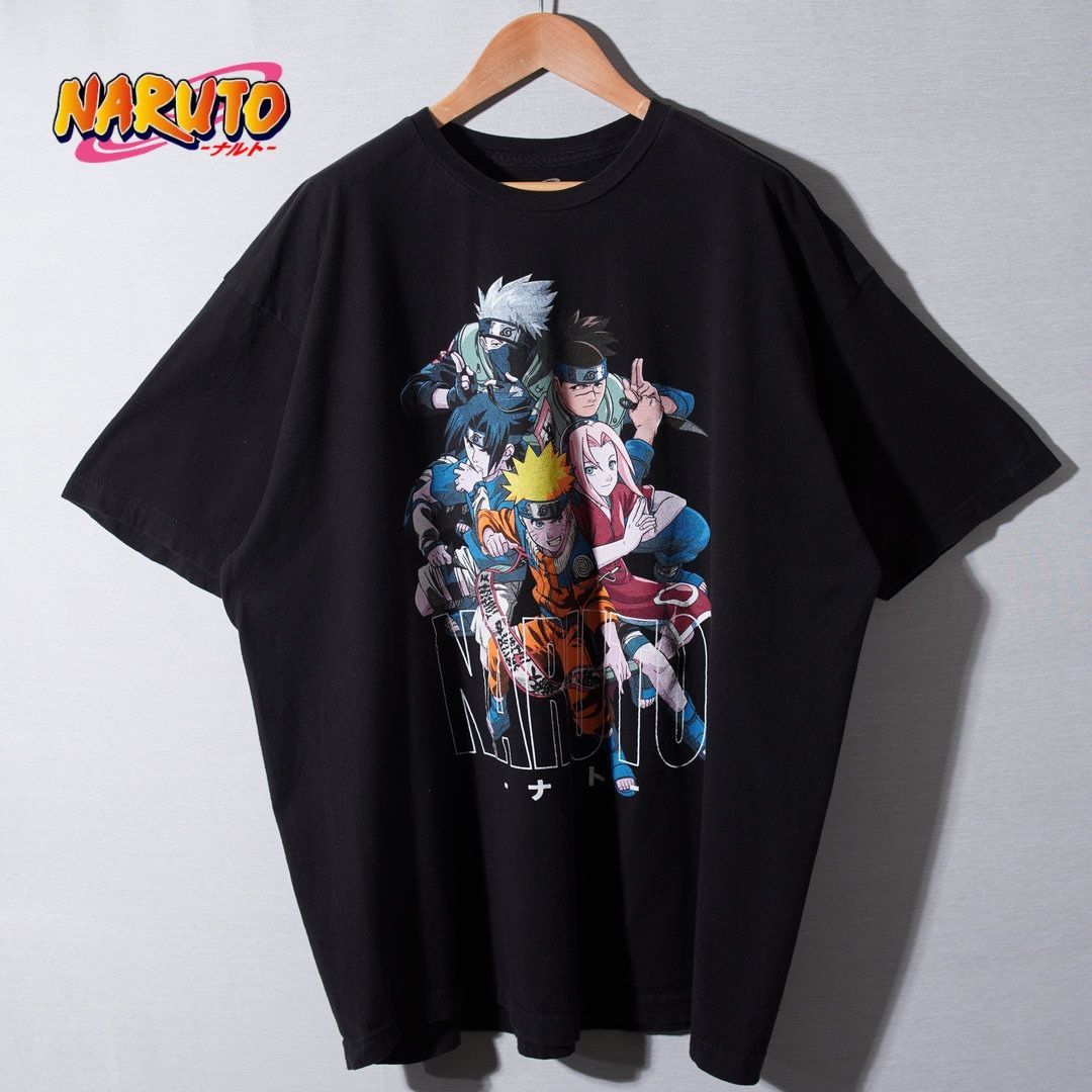 ナルト NARUTO Tシャツ 2XL ブラック キャラT アニメT 忍者 うずまき