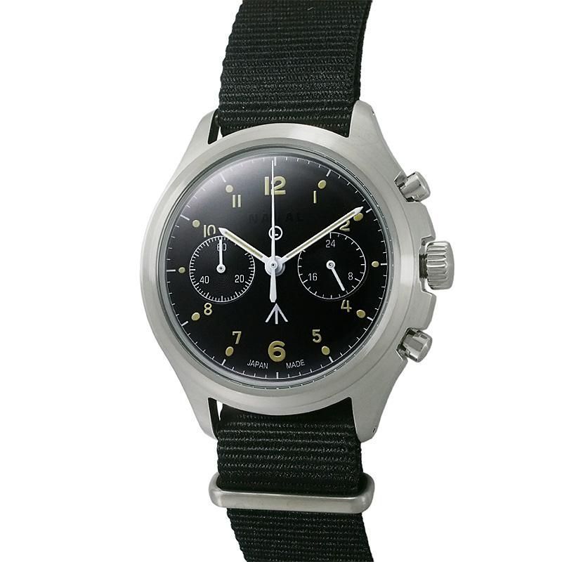 ナバルウォッチ NAVAL WATCH ミリタリーウォッチ ブリティッシュ ロイヤル エアフォース クロノグラフ クオーツ 新品 MIL.-07 SV/BK