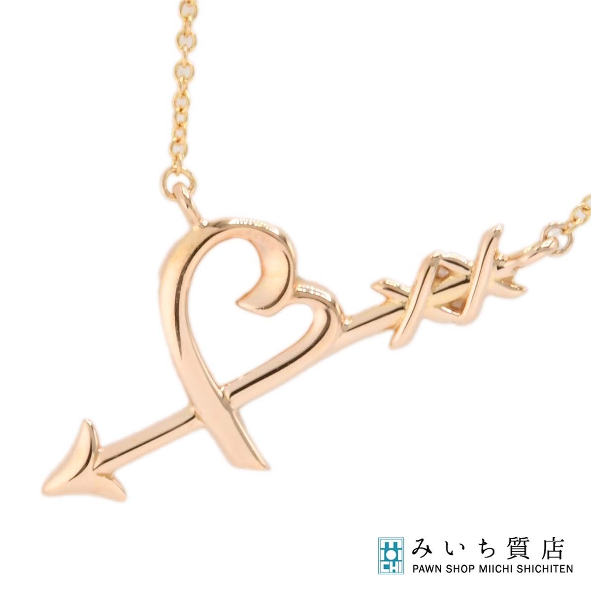 仕上げ済 TIFFANY＆Co. ティファニー ハート＆アロー ペンダント ネックレス 750 ゴールド 約3.5g ジュエリー アクセサリー ◆ 26k555-3