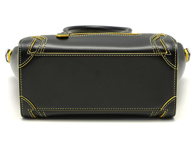 【希少】セリーヌ CELINE ラゲージナノショッパー バイカラー 旧ロゴ CELINE セリーヌ バッグ ラゲージ ナノショッパー ブラック/イエロー