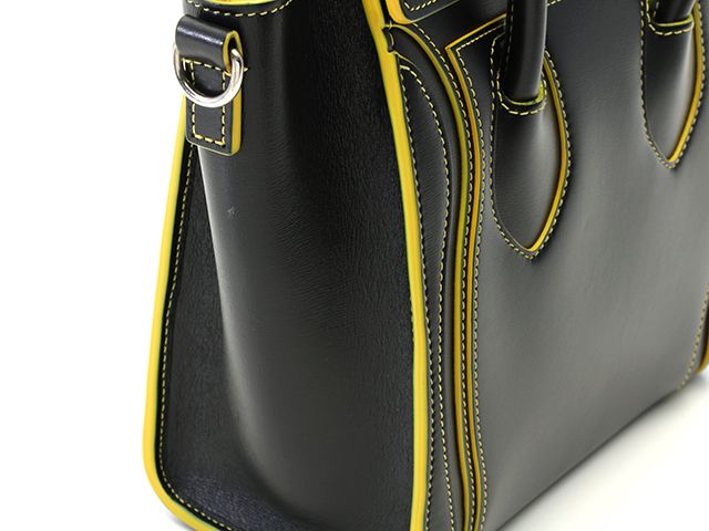 CELINE セリーヌ バッグ ラゲージ ナノショッパー ブラック/イエロー