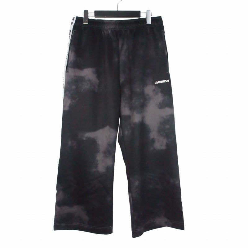 アベイシングエイプ A BATHING APE TIE DYE TRACK PANTS タイダイトラックパンツ 2XL ブラック 黒 001PTJ301005M