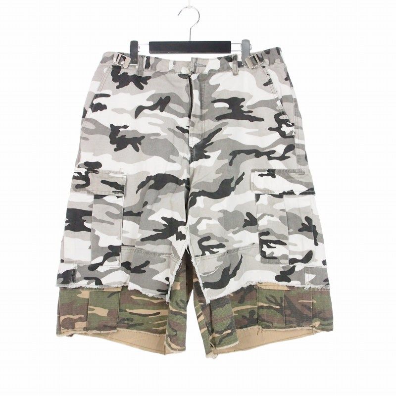 プロジェクトジーアール Project G/R × MURD333R.FM LAYERED SKIRT SHORTS レイヤードスカートショーツ カモフラ ショートパンツ ハーフパンツ 3 ホワイト 白