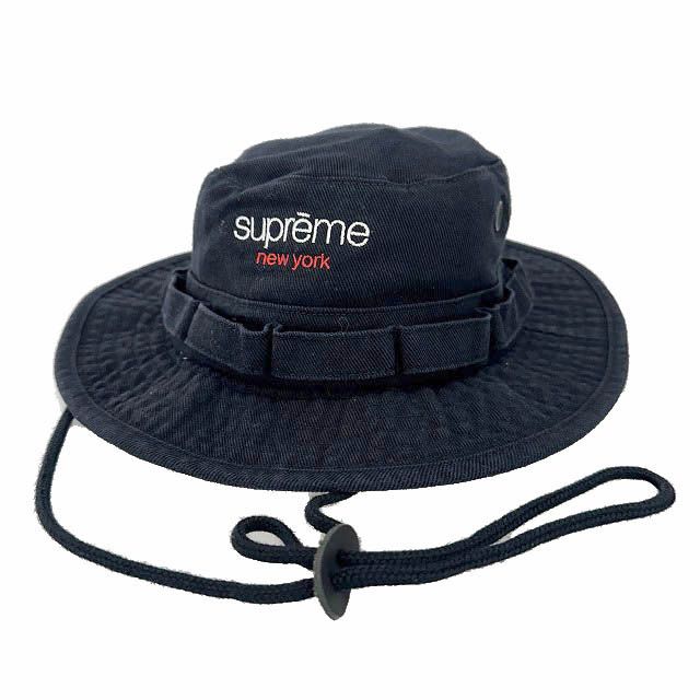 シュプリーム SUPREME 20SS Contrast Boonie コントラスト ボーニー サファリ バケット ハット 帽子 S/M 黒ブラック ブランド古着ベクトル 中古☆AA★▲260619