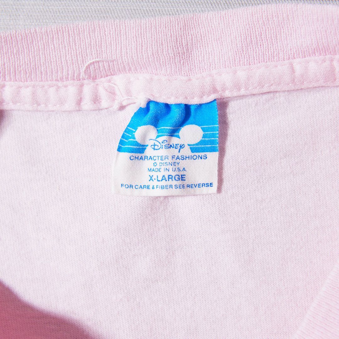 90s USA製 ディズニー Disney Tシャツ XL ライトピンク ユニセックス