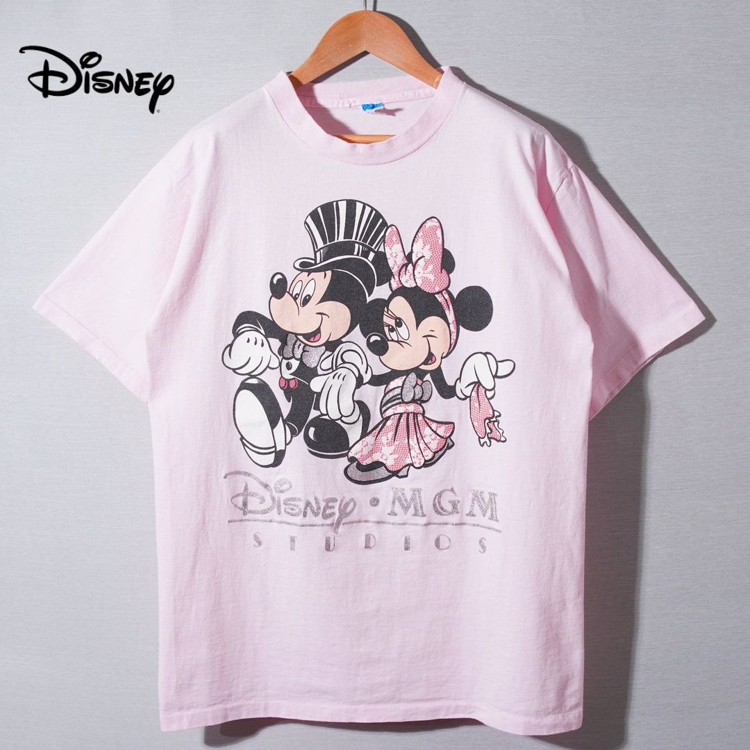 90s USA製 ディズニー Disney Tシャツ XL ライトピンク ユニセックス