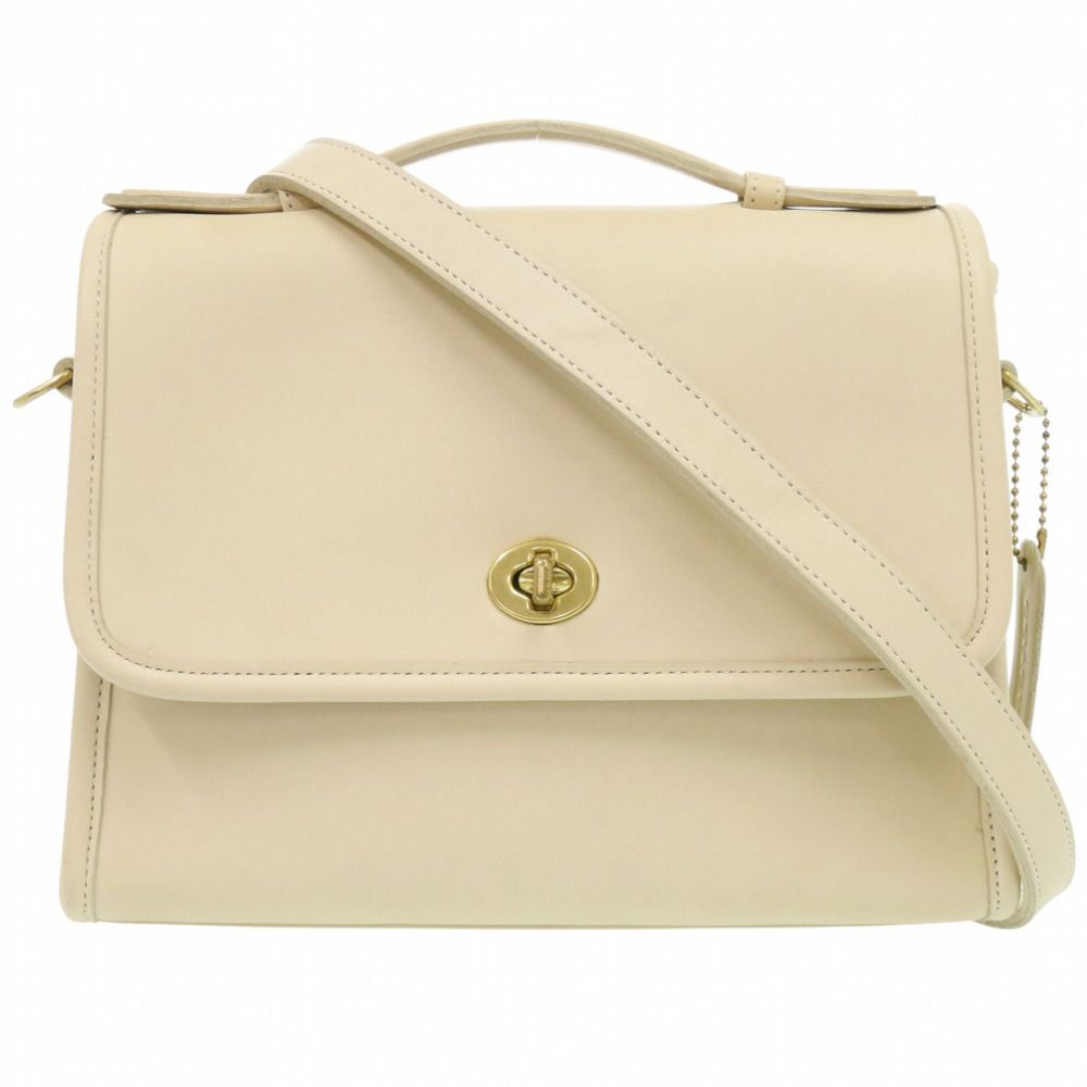 コーチ 2WAY レザー アイボリー ハンドバッグ 0396 COACH