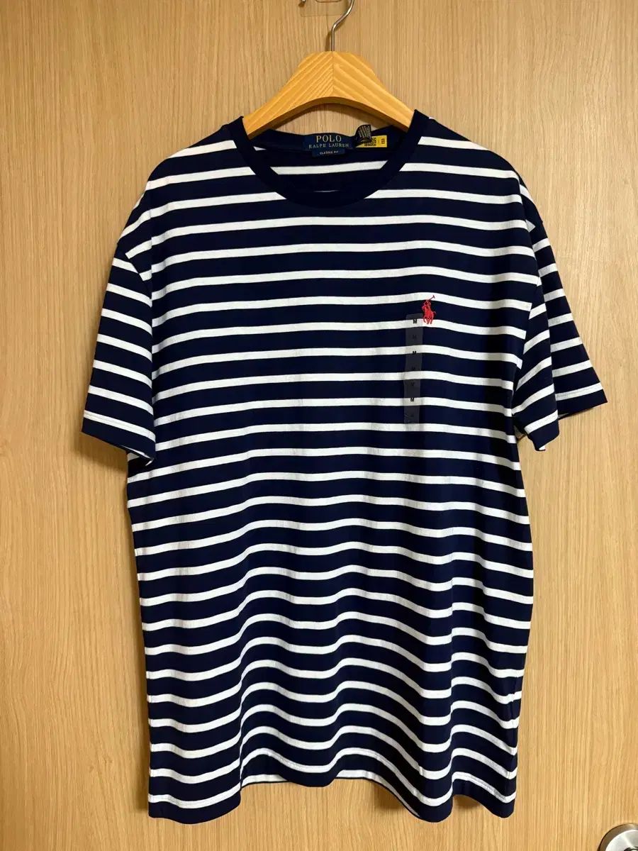 新品) POLO RALPH LAUREN ポロラルフローレン クラシックフィット ストライプ Tシャツ M サイズ