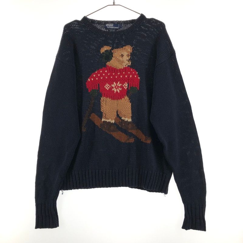 【中古品】 POLO RALPH LAUREN コットン リネン ニット ベアセーター 【147-260619-sm-09-otoh】