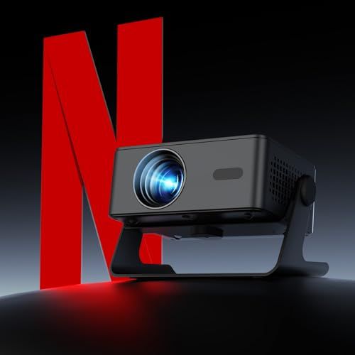 プロジェクター家庭用 小型 天井 静音【Netflix・Prime Video・YouTubeアプリ搭載】600ANSI 4K対応 自動台形補正 0.5M近距離投影 Wi-Fi6/Bluetooth5.4スタンド一体型 軽量 ミニ スマホ/パソコン/PS5ry