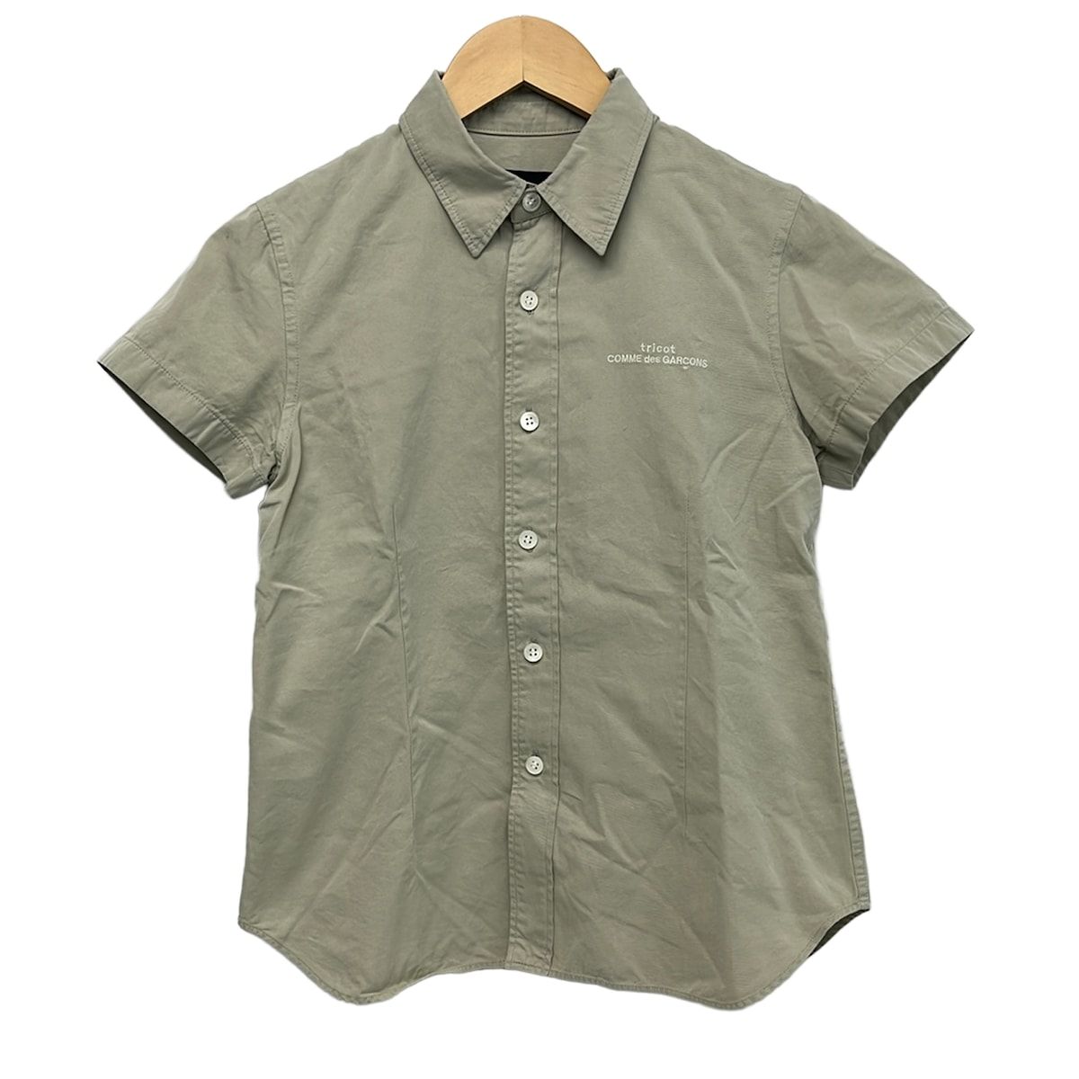 tricot COMMEdesGARCONS(トリココムデギャルソン) 半袖シャツブラウス サイズM レディース - グレーベージュ
