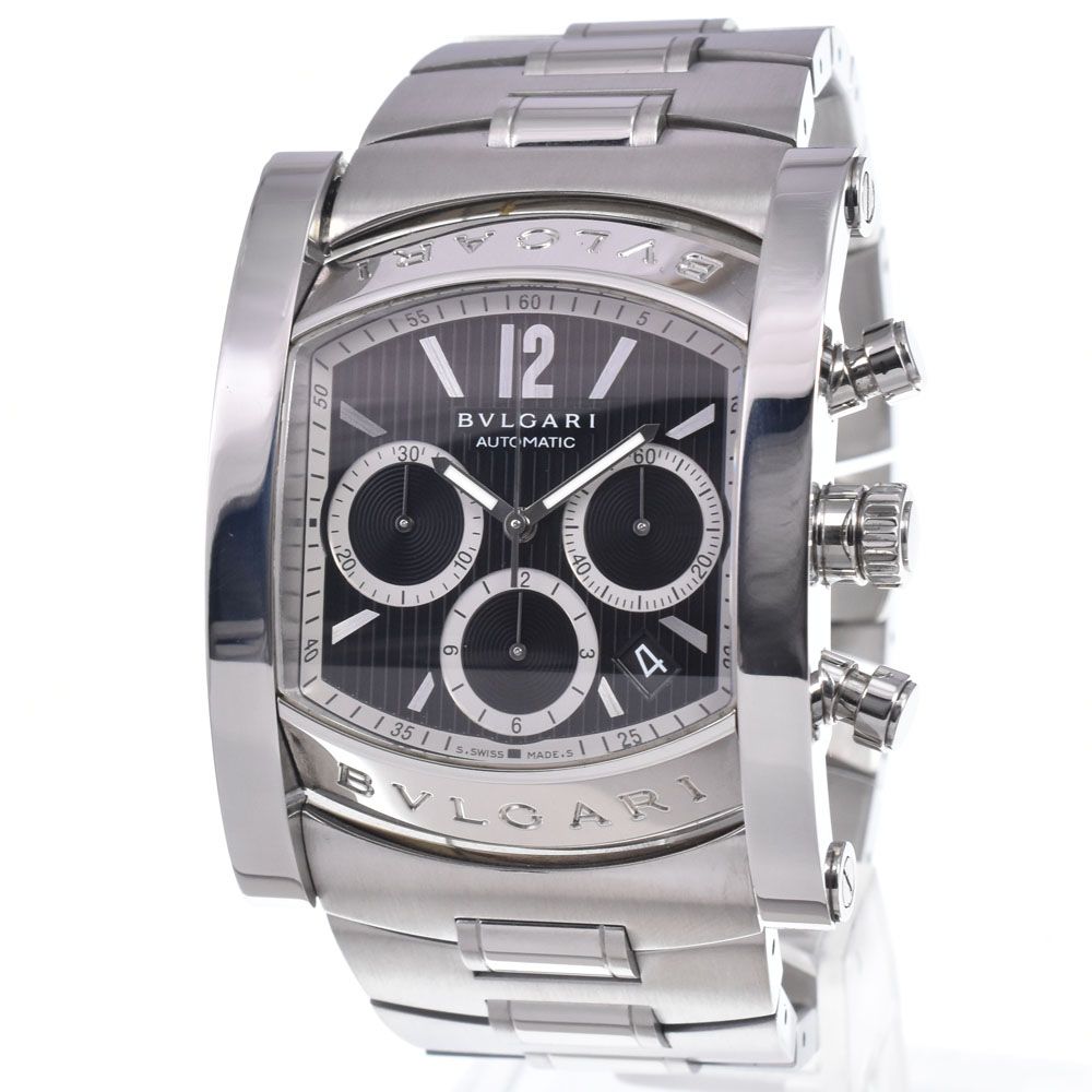 ブルガリ BVLGARI AA48SCH アショーマ クロノグラフ ブラック 自動巻き 
