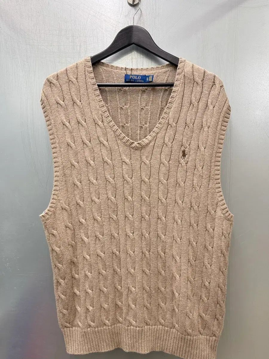 Polo ポロ ラルフローレン ブラウン COLOR Vネック ケーブル ニット ベスト