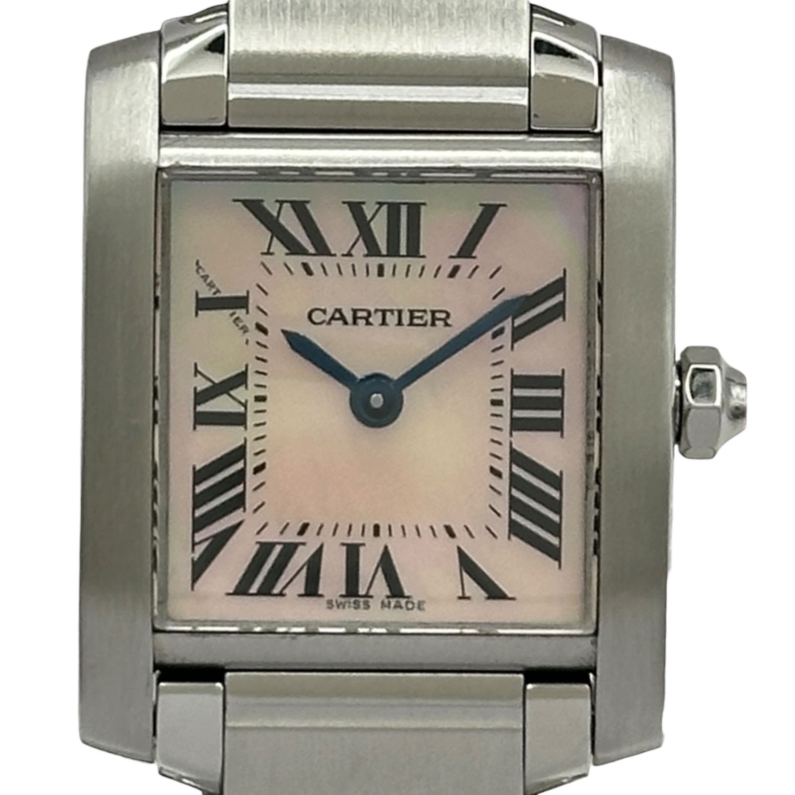カルティエ Cartier タンクフランセーズSM W51028Q3 ピンクシェル ステンレススチール クオーツ レディース 腕時計