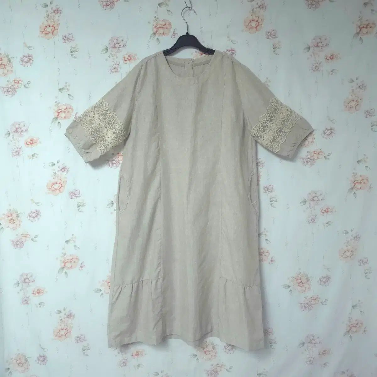 新品) ミシェルリー リネン ワンピース オートミール