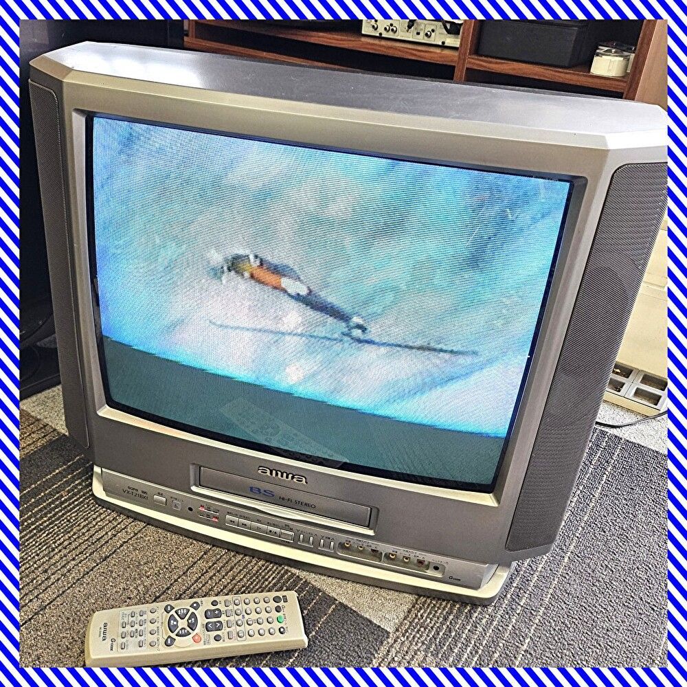 動作品 アイワ AIWA 21型 テレビデオ VX-T21BX1 リモコン付き