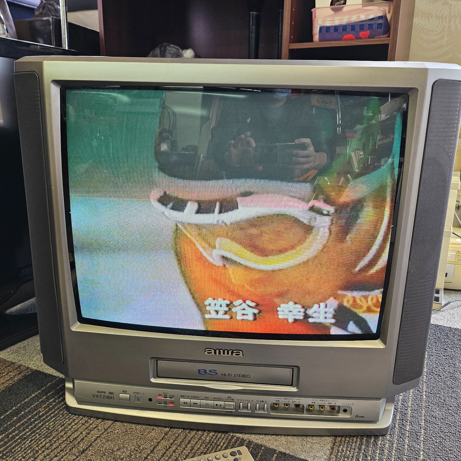 動作品 アイワ AIWA 21型 テレビデオ VX-T21BX1 リモコン付き