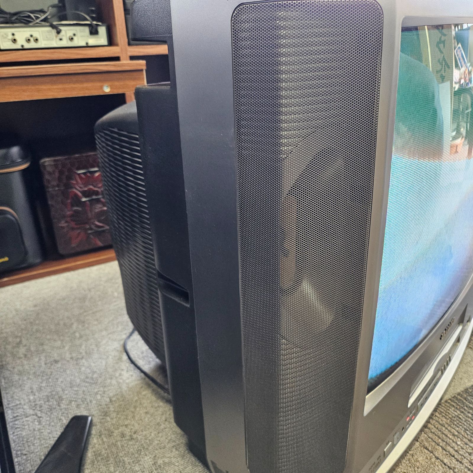 動作品 アイワ AIWA 21型 テレビデオ VX-T21BX1 リモコン付き