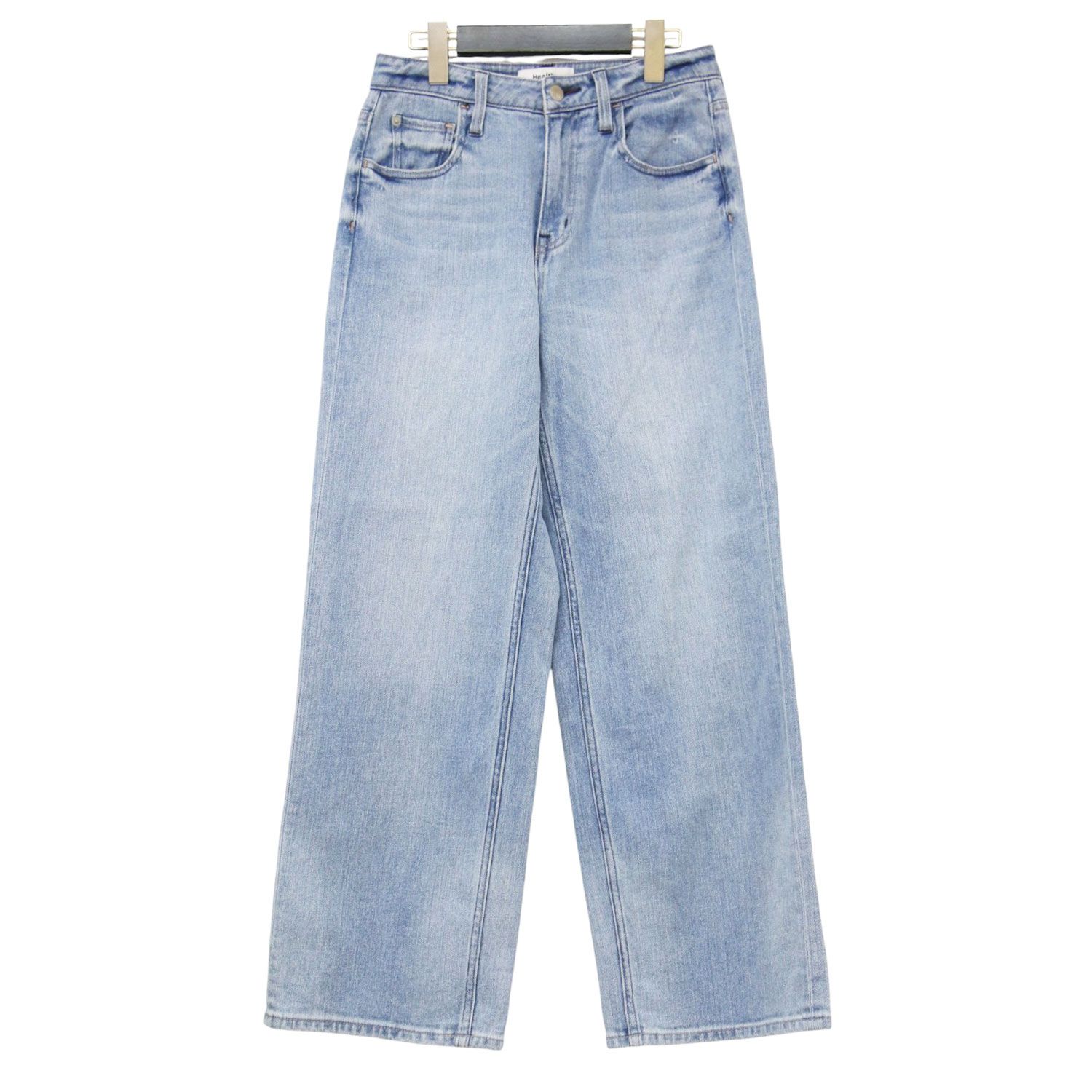 Healthy Denim ヘルシーデニム パンツ ライトブルー サイズ:23(XS) ミッドライズ ストレート デニムパンツ / Poplar Midrise ワイド ストレッチ USED加工 ボトムス ジーンズ ジーパン【レディース】【中古】