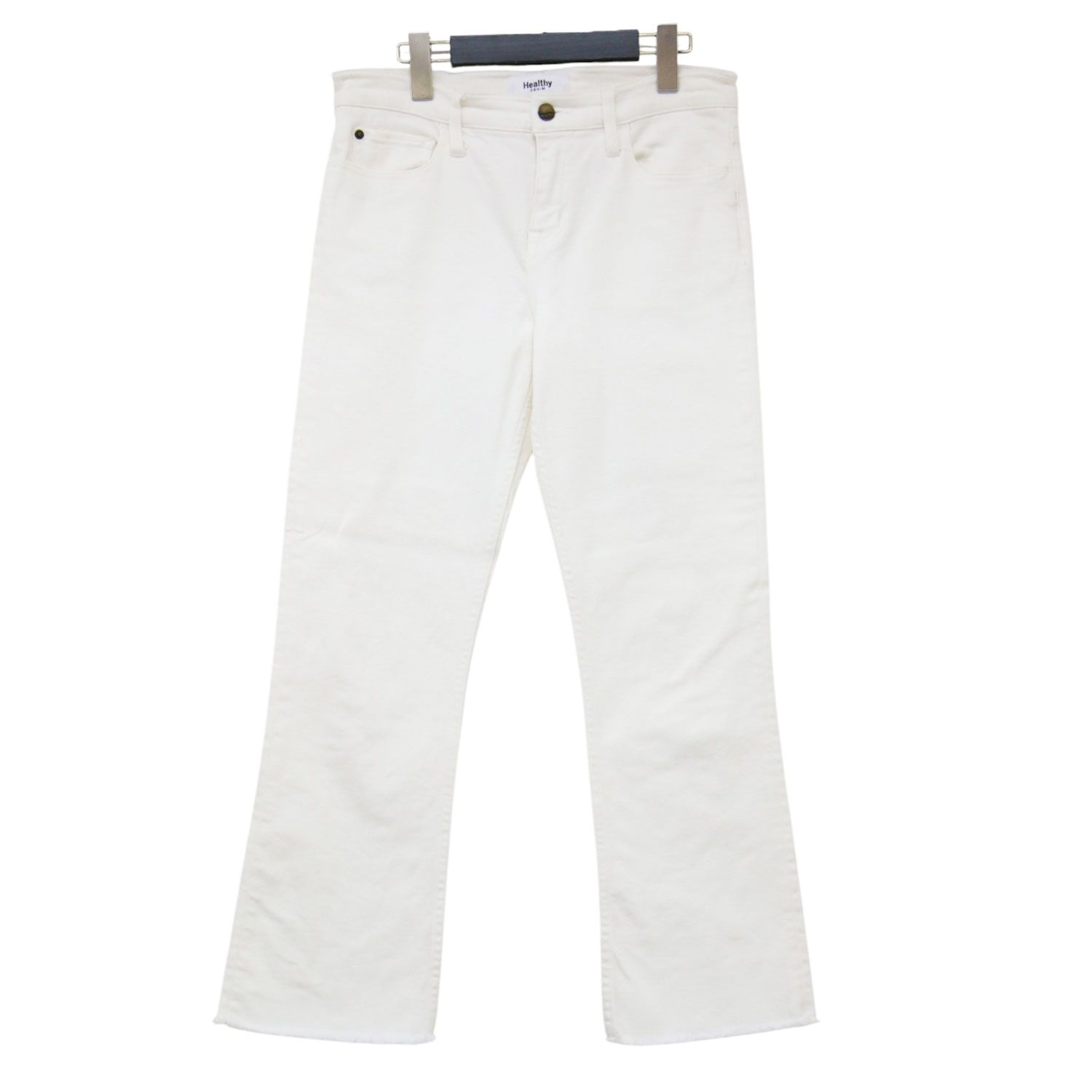 Healthy Denim ヘルシーデニム × Plage 別注 パンツ ホワイト 25(M) 21春夏 ブーツカット フレア デニムパンツ / SP WHT DENIM FLARE 5ポケット カットオフ ストレッチ【レディース】【中古】