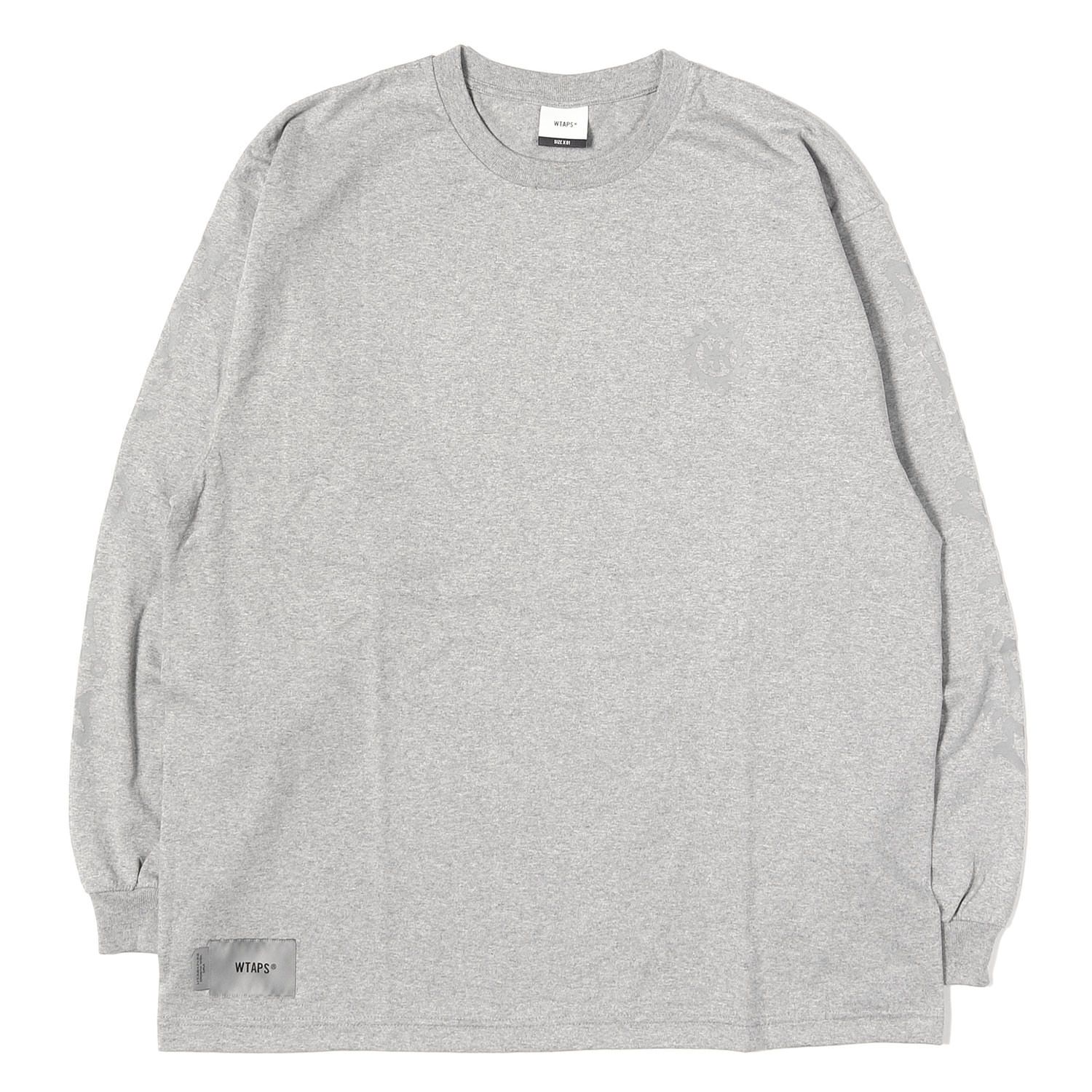 【新品】WTAPS ダブルタップス Tシャツ グレー サイズ:S 25AW カタカナロゴ ロングスリーブ Tシャツ (MON / LS / COTTON) トップス カットソー 長袖 日本製【メンズ】