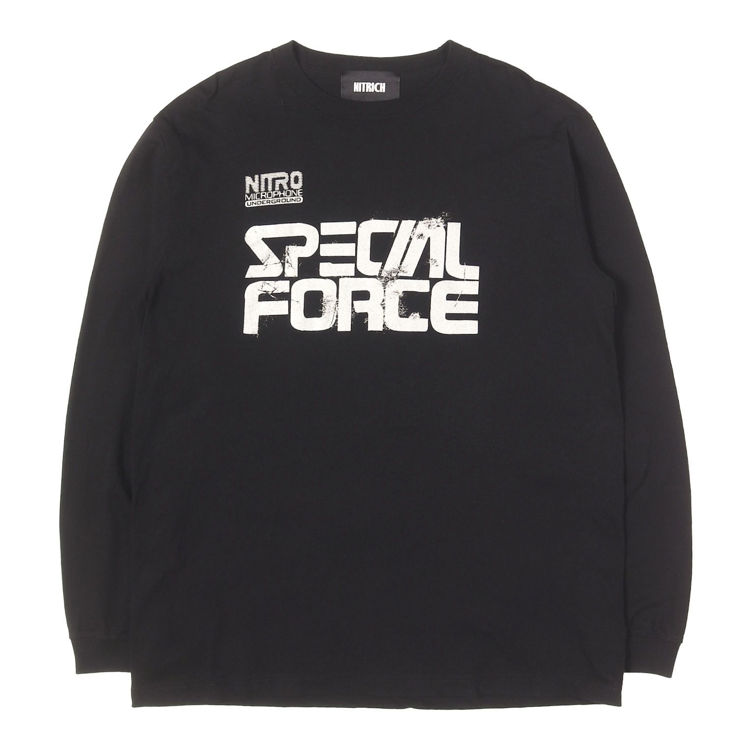 【美品】NITRAID/NITROW ナイトレイド Tシャツ ブラック 黒 サイズ:M NITRICH SPECIAL FORCEロゴ ロングスリーブ Tシャツ トップス カットソー 長袖【メンズ】【中古】