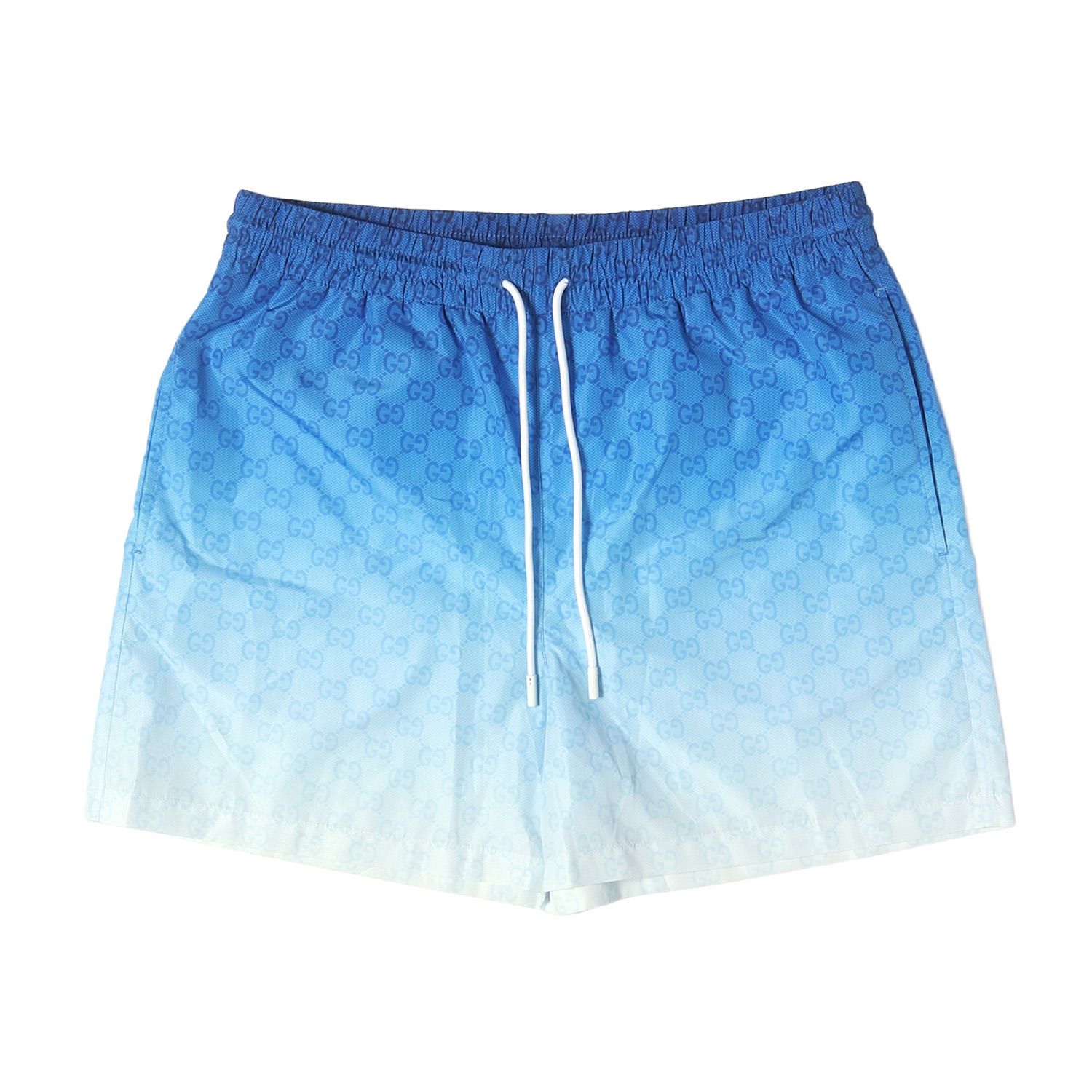 【美品】GUCCI グッチ パンツ ブルー サイズ:46 25SS グラデーションGG ボード ショーツ (Printed technical poplin swim shorts) ボトムス ショートパンツ イタリア製【メンズ】【中古】