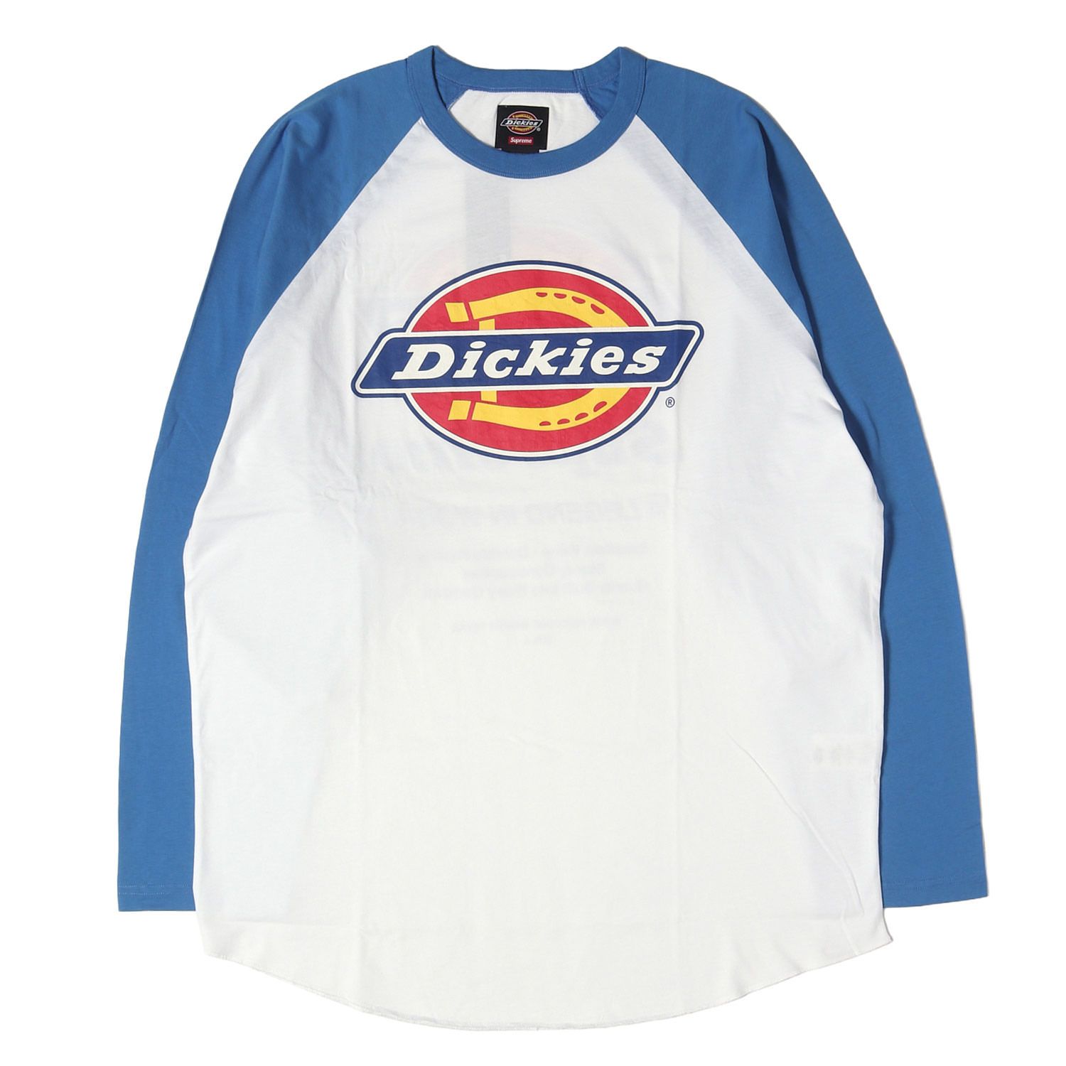 【新品】Supreme シュプリーム Tシャツ ホワイトブルー サイズ:XL 24AW Dickies ラグラン ロングスリーブ Tシャツ (Raglan L/S Top) トップス カットソー 長袖 コラボ【メンズ】