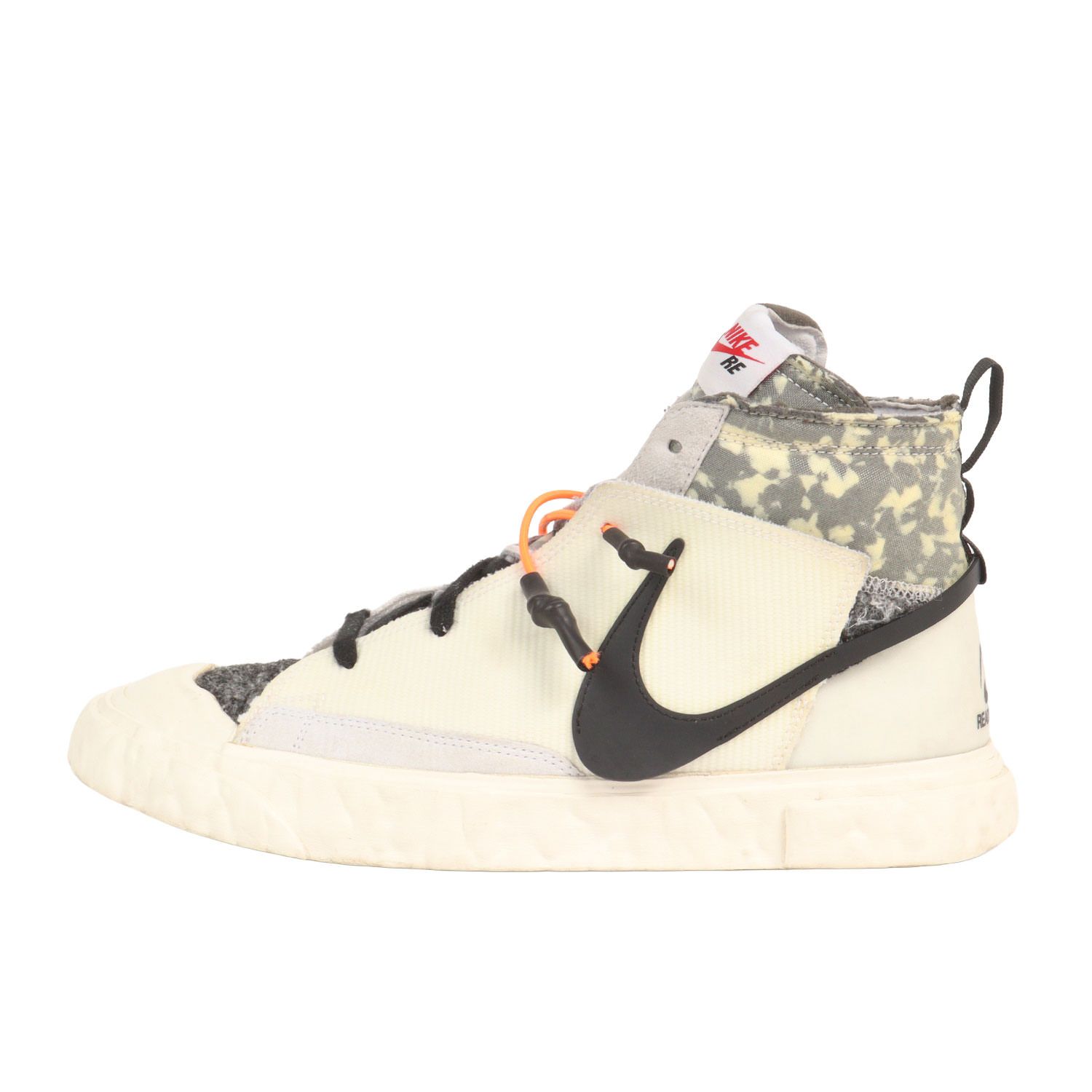 READYMADE レディメイド サイズ:US9.5(27.5cm) 21SS NIKE BLAZER MID WHITE (CZ3589-100) ナイキ ブレザー ミッド ホワイト ブラック 白黒 ハイカット スニーカー コラボ 別注【中古】