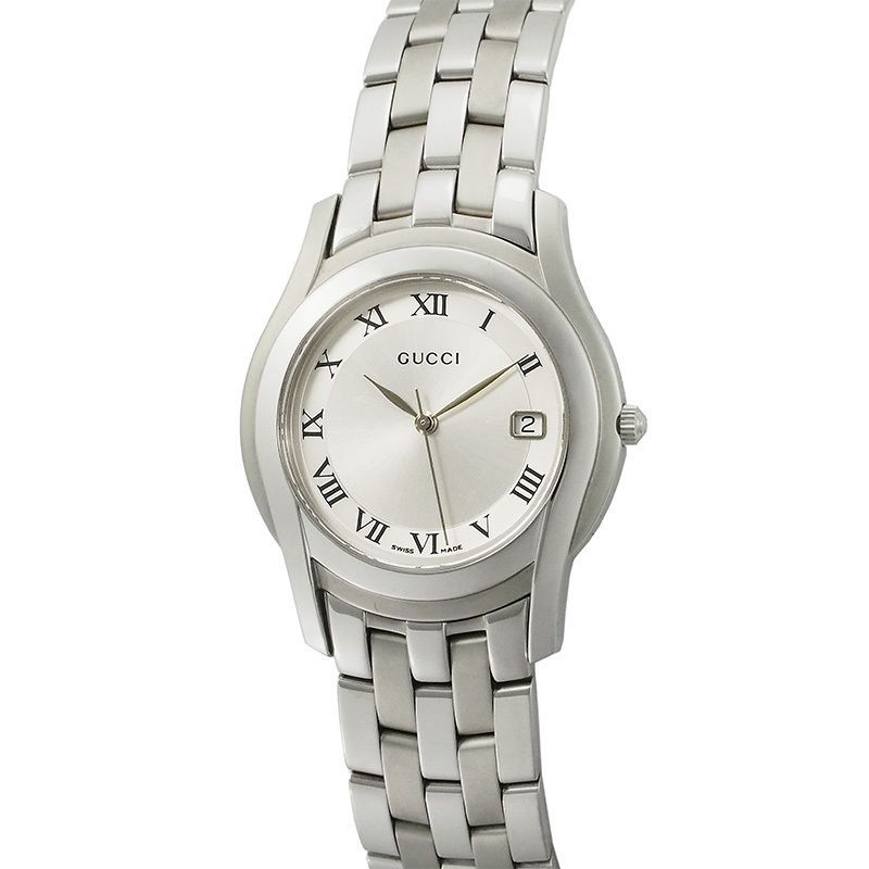 グッチ GUCCI クオーツ SS シルバー文字盤 35mm メンズ 5500M 仕上済