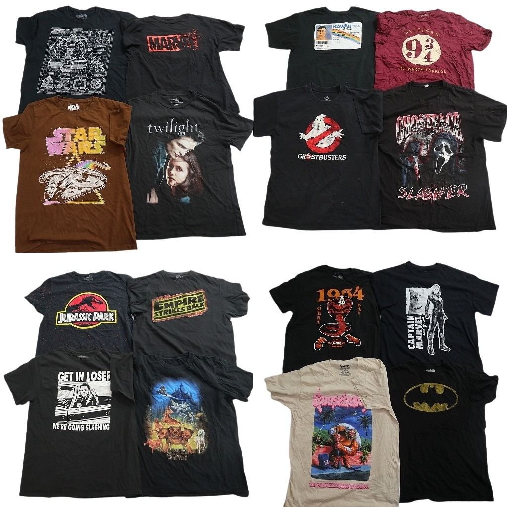 古着卸 まとめ売り 映画・ドラマ Tシャツ 16枚セット ( メンズ L ) ジュラシックパーク ゴーストバスターズ 中古 古着 NF3473