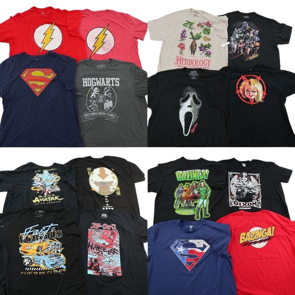 古着卸 まとめ売り 映画・ドラマ Tシャツ 16枚セット ( メンズ 2XL ) スターウォーズ チャイルドプレイ スーパーマン 中古 古着 NF3482