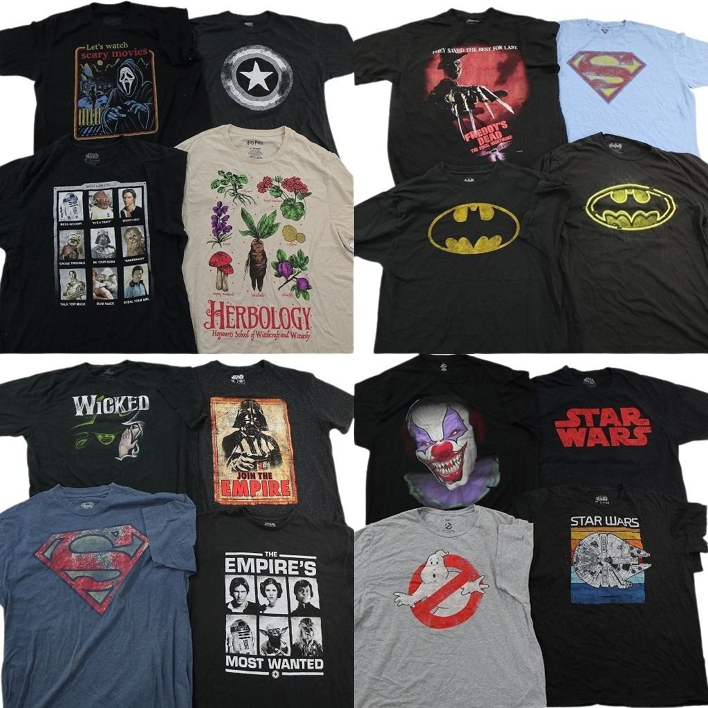 古着卸 まとめ売り 映画・ドラマ Tシャツ 16枚セット ( メンズ XL ) ゴーストバスターズ スターウォーズ 中古 古着 NF3484