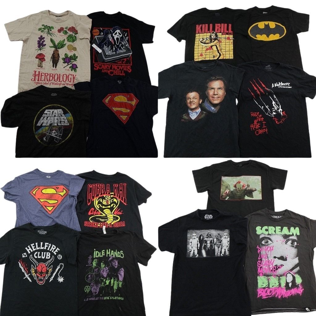 古着卸 まとめ売り 映画・ドラマ Tシャツ 15枚セット ( メンズ S/M ) マーベル スターウォーズ デッドストック 中古 古着 NF9207 古着卸 まとめ売り 映画・ドラマ Tシャツ 15枚セット ( メンズ M