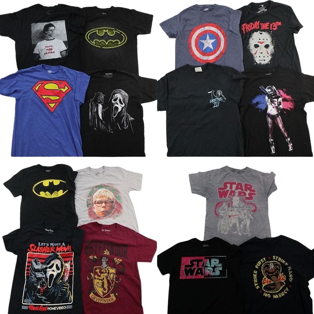 古着卸 まとめ売り 映画・ドラマ Tシャツ 15枚セット ( メンズ S/M ) スターウォーズ ハリーポッター マーベル 中古 古着 NF3493
