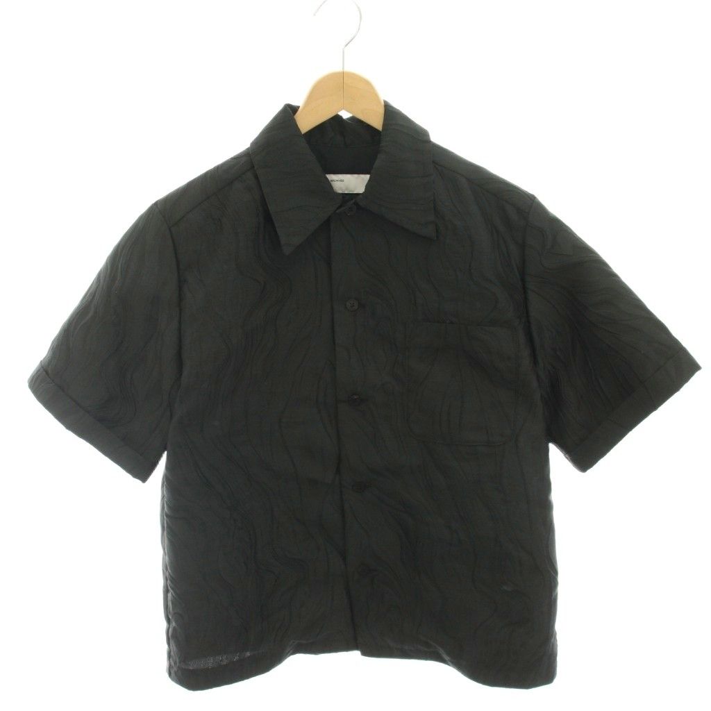 トーガ TOGA Jacquard S/S shirt シャツ ブラウス 半袖 36 黒 ブラック TA241-FJ034 /HN