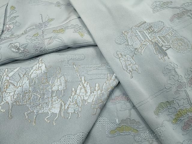 平和屋着物▽中国三大刺繍 スワトウ刺繍 汕頭刺繍 総刺繍 訪問着 人物