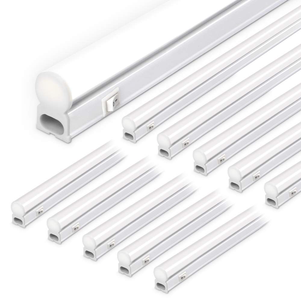 【スイッチ付器具一体型LED蛍光灯 40W形】長さ117cm 6000K昼光色 2200ルーメン 消費電力20W 配線工事不要 AC電源コード2m 連結コード付属 (10本セット)送料無料 1341ac2a