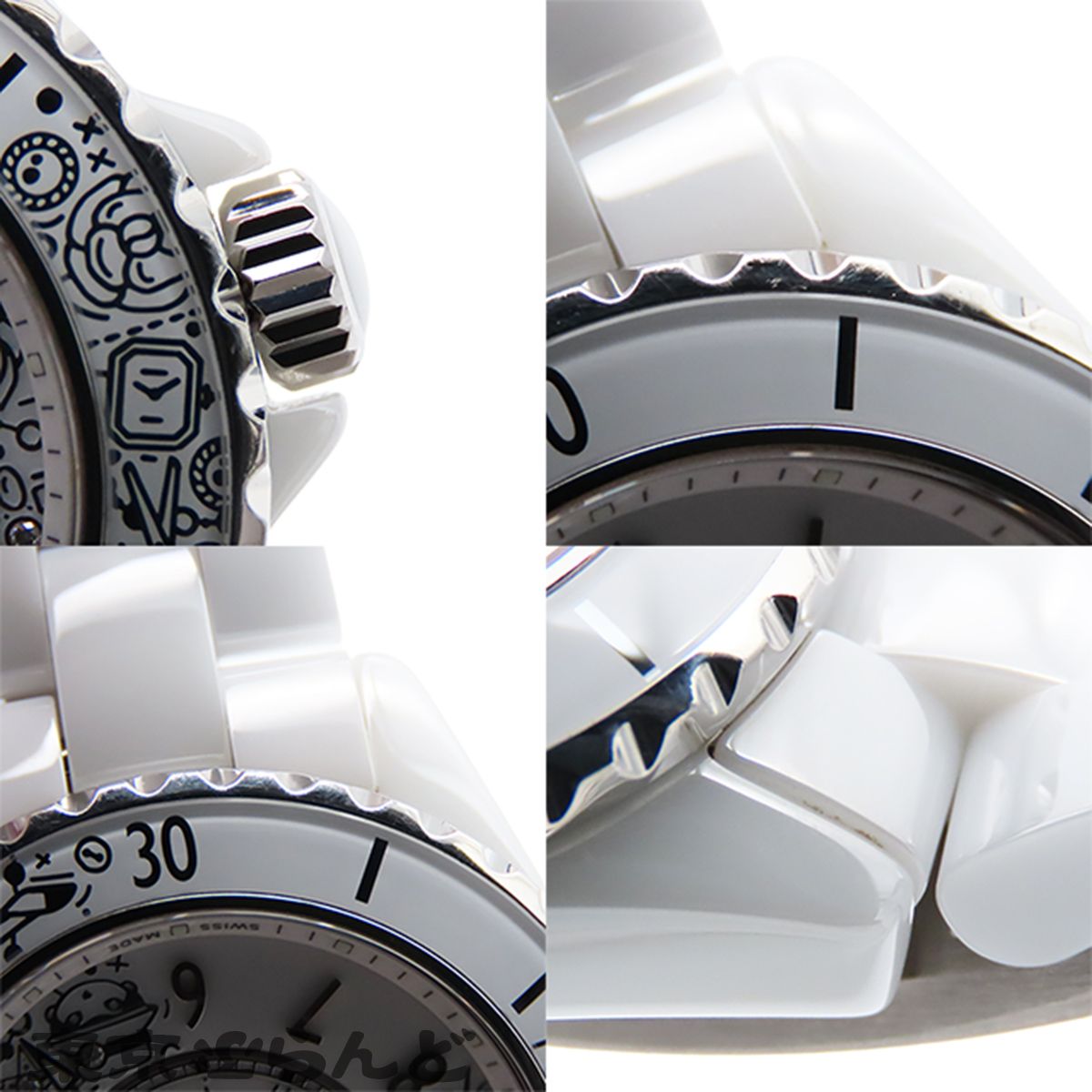 シャネル CHANEL J12 20 H6477 ホワイト セラミック SS ダイヤモンド 20周年記念 限定2020本 箱 保証書付 腕時計 レディース クォーツ 101878063