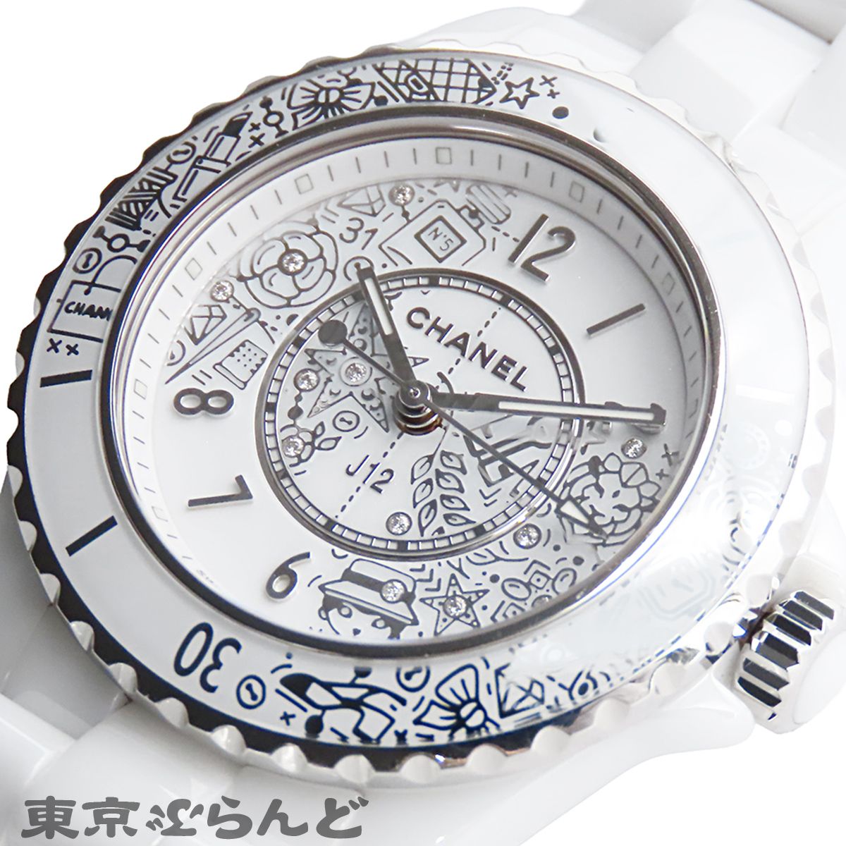 CHANEL ホワイト 時計 シャネル CHANEL J12 20 H6477 ホワイト セラミック SS ダイヤモンド