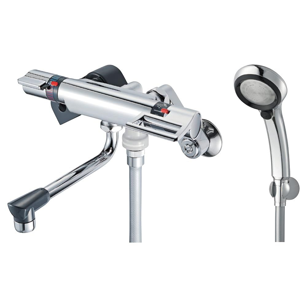SANEI サーモシャワー混合栓 ホース長さ1.6M レイニーメタリック付 寒冷地用 SK181CK-T1L17D