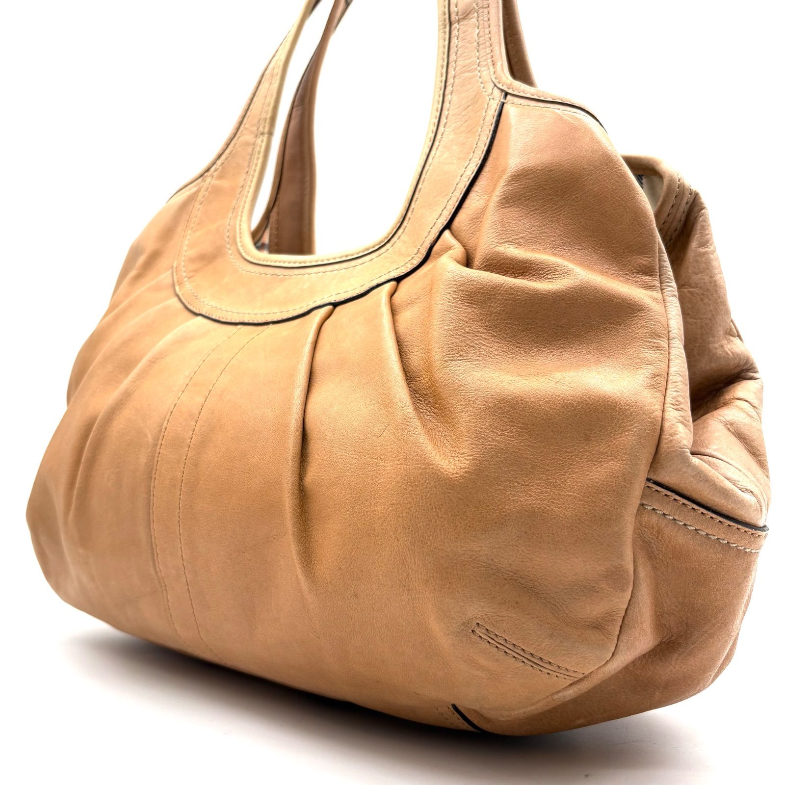 COACH Y2K Ergo Hobo kisslock Pleated Leather Frame Satchel Bag コーチ エルゴ サッチェルバッグ
