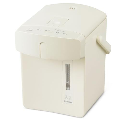 【節電対策】アイリスオーヤマ 電気ポット 2.2リットル 小型 安全ロック 空焚き防止機能 保温調整 マイコン式 アイボリー IAHD-222-C おしゃれ かわいい 2l★m 3762bda2