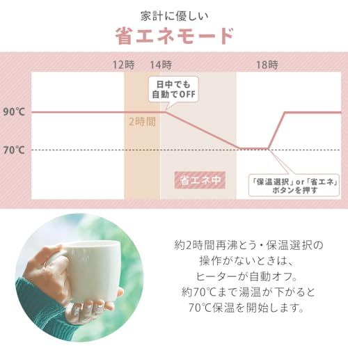 【節電対策】アイリスオーヤマ 電気ポット 2.2リットル 小型 安全ロック 空焚き防止機能 保温調整 マイコン式 アイボリー IAHD-222-C おしゃれ かわいい 2l★m 3762bda2