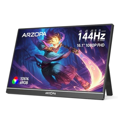 ARZOPA 16.1インチ ゲーミングモニター 144Hz モバイルモニター フルHD IPS非光沢パネル 自立スタンド付 HDR対応 ブルーライト軽減 Switch/PS5/PC対応 USB/Type-C/mini HDMI Z1FC★m 2fef7263 26,430円