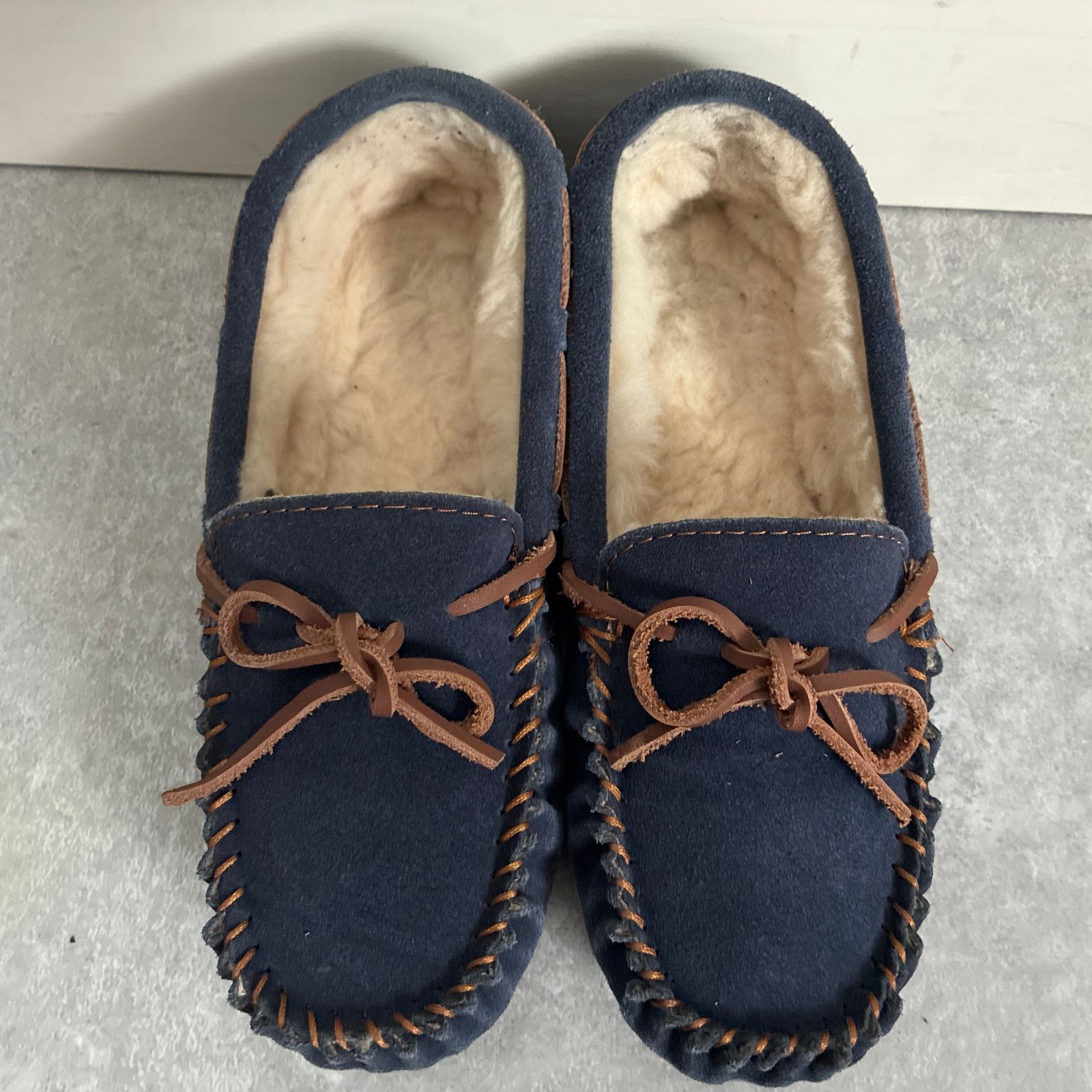 emu AMITYアミティ シープスキンモカシン ローファー ネイビー