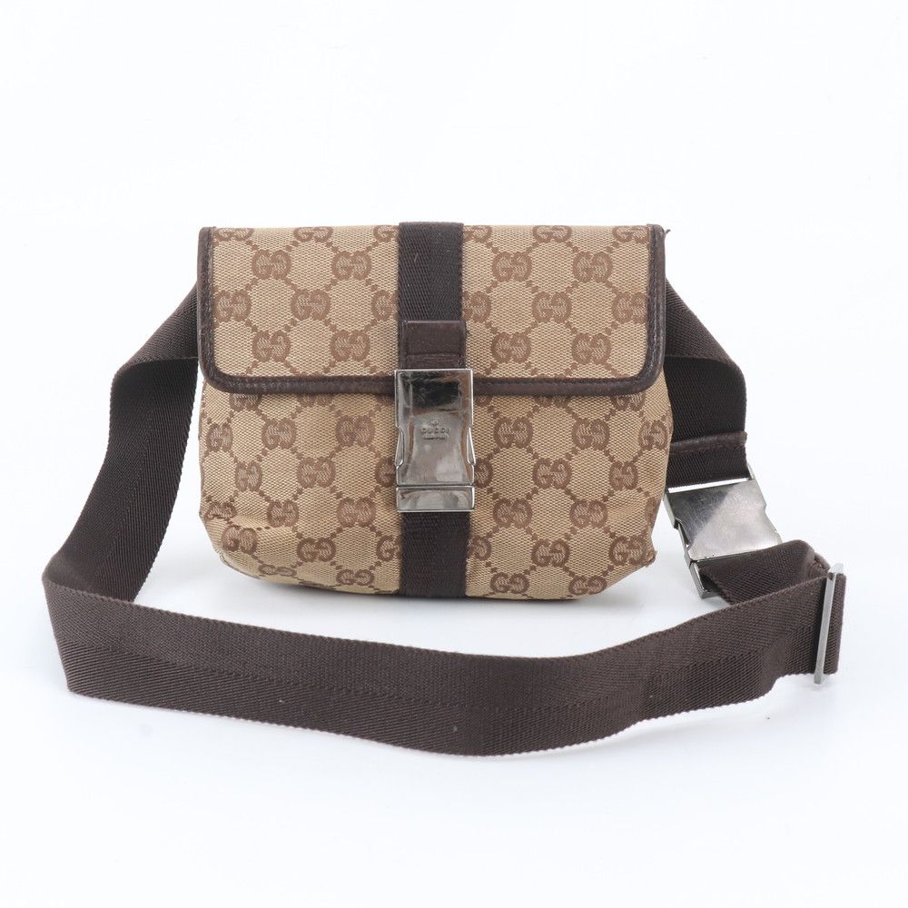 GUCCIグッチウエストポーチ CC ボディバッグキャンバス‼️ GUCCI GGキャンバス グッチ ウエストバッグ 0 黒 【ト長】GUCCI グッチ