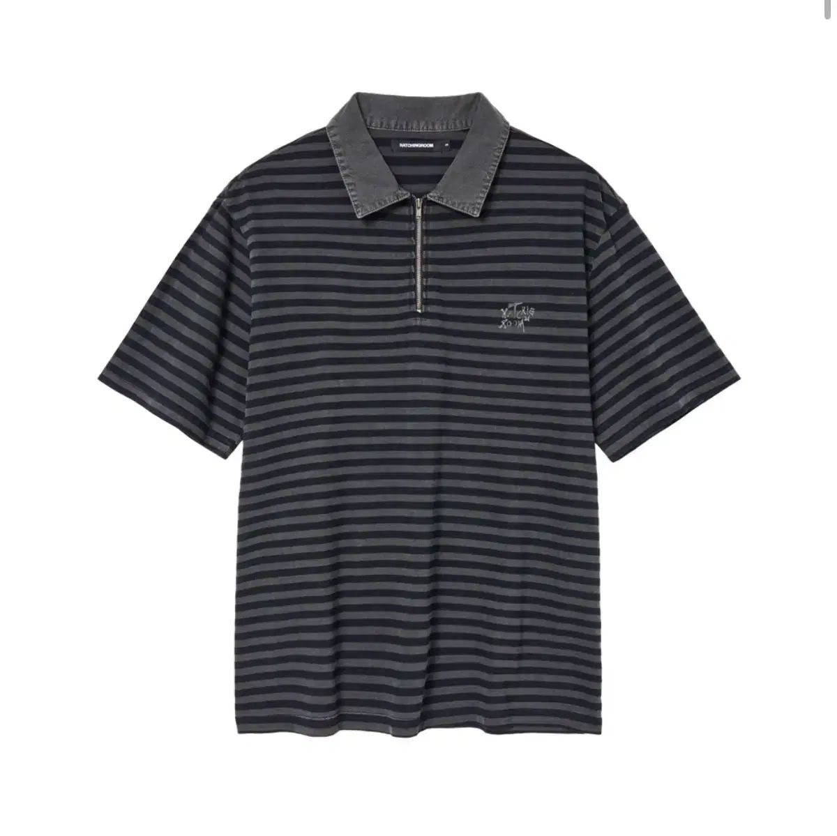 Hatchingroom ストライプ ポロTシャツ ブルー 4 サイズ