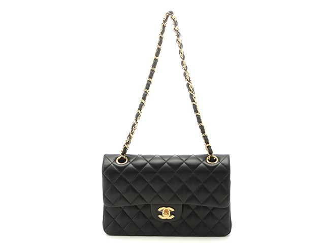 CHANEL シャネル バッグ マトラッセWフラップ23 Wチェーンショルダー ブラック/GP ラムスキン ﾊﾞｯｸﾞ A01113 ショルダーバッグ ラムスキン ブラック レディース【中古】【437】