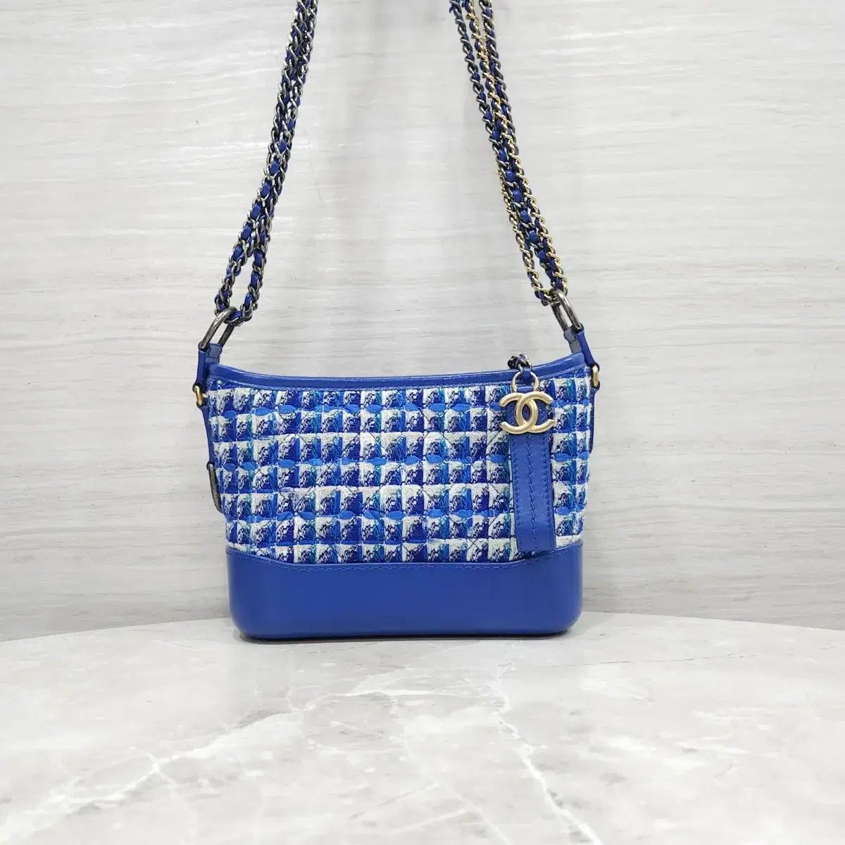 シャネル ブルー ツイード HOBO BAG スモール 27番台